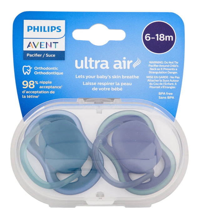 Sucette Philips Avent® Ultra Air 6-18 m Opale foncée et bleu acier