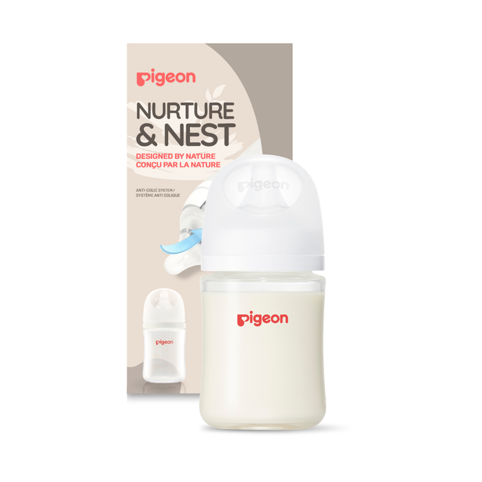 Pigeon® Glass Bottle 5oz with SS Nipple (0M+)