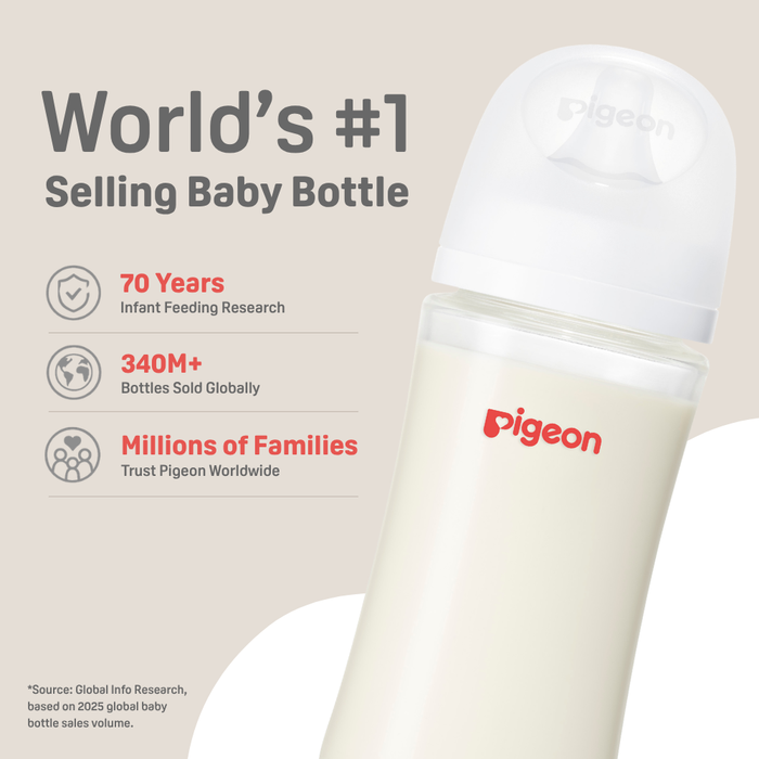 Pigeon® Glass Bottle 8oz with Medium Nipple (3M+)