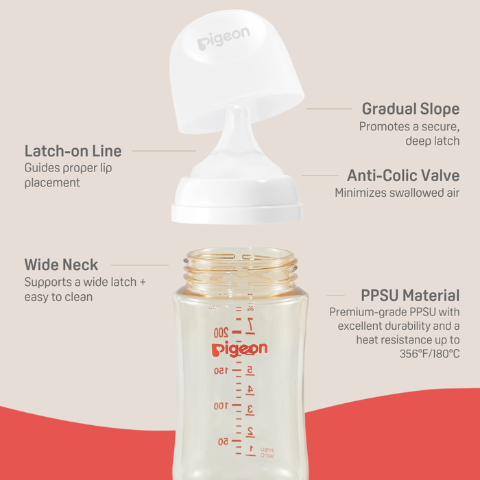 Pigeon® PPSU Bottle 8oz (1-Pack) with M Nipple 3M+