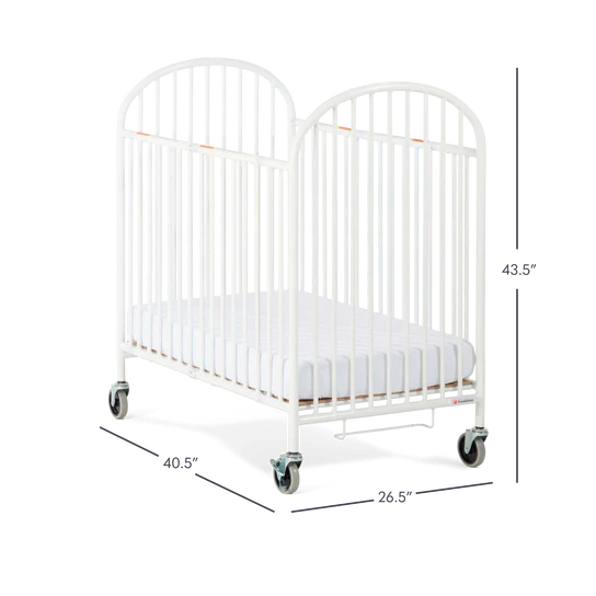 Foundations® Pinnacle™ Compact Folding Metal Crib – Commercial Infant Crib for Hotels