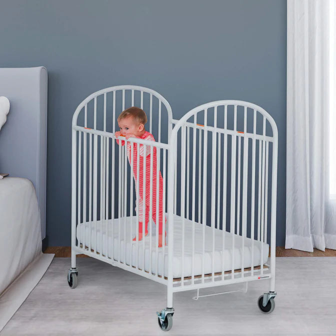 Foundations® Pinnacle™ Compact Folding Metal Crib – Commercial Infant Crib for Hotels