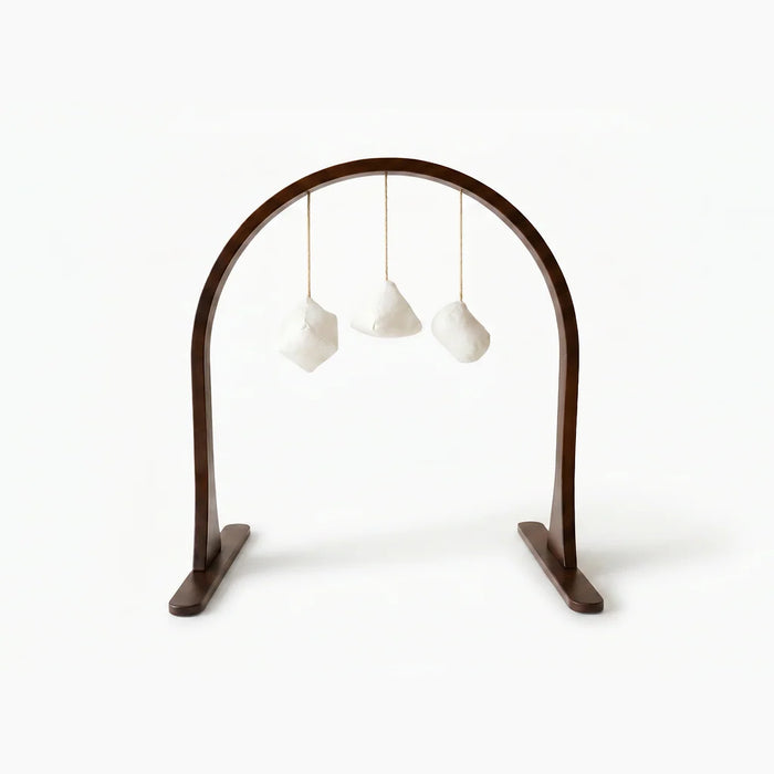 Snuggle Me® Wooden Baby Play Arch with Organic Cotton Toys – Walnut