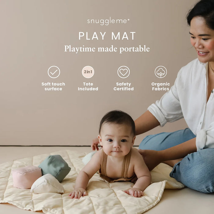 Snuggle Me® Tapis de jeu pliable pour bébé en coton biologique – Naturel