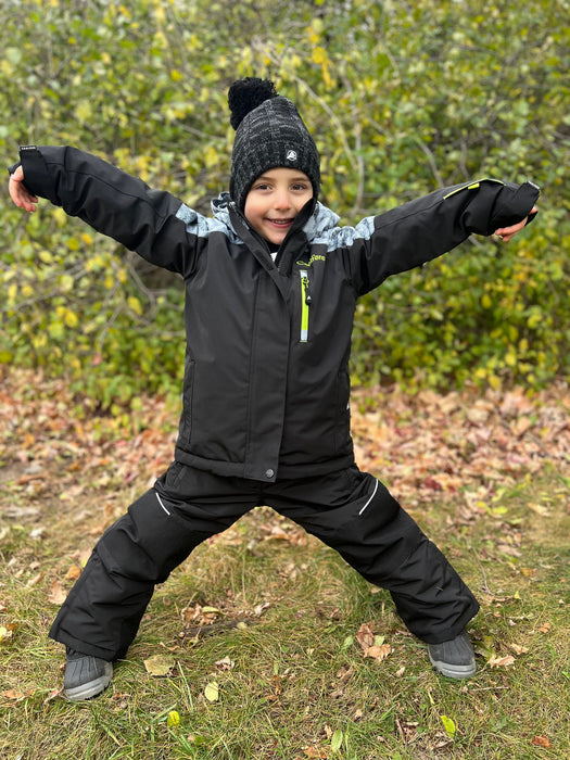 Conifere QUERCUS Noir - Ensemble de combinaison de neige 2 pièces pour garçon