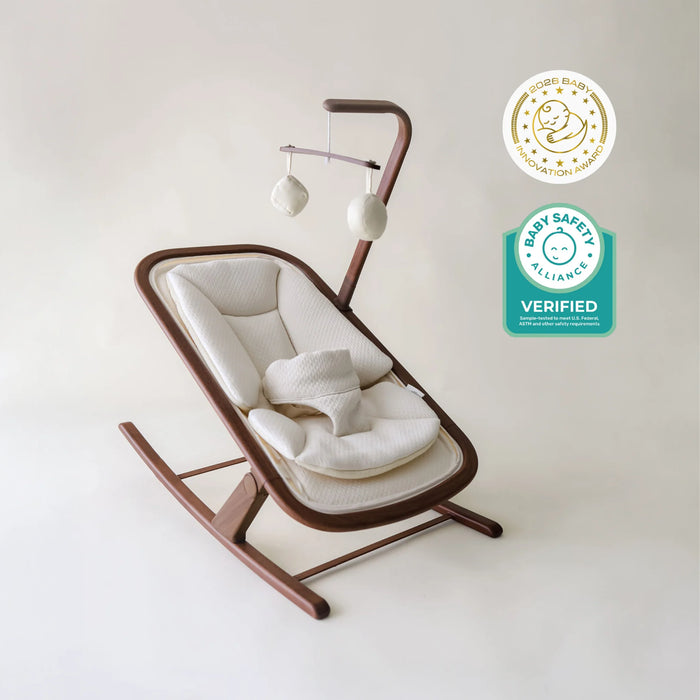 Snuggle Me® Siège berçant pour bébé en coton biologique – Walnut/Naturel