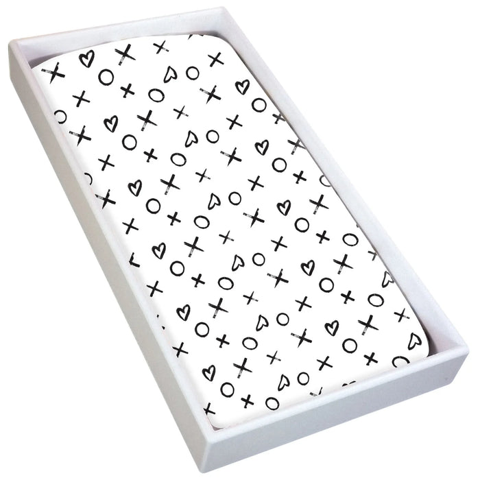 Kushies Flannel | Changing Pad Cover 1" - Black & White XO