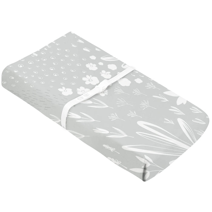 Kushies Percale Changing Pad Cover w-Slits for Safety Straps - Bunny Grey