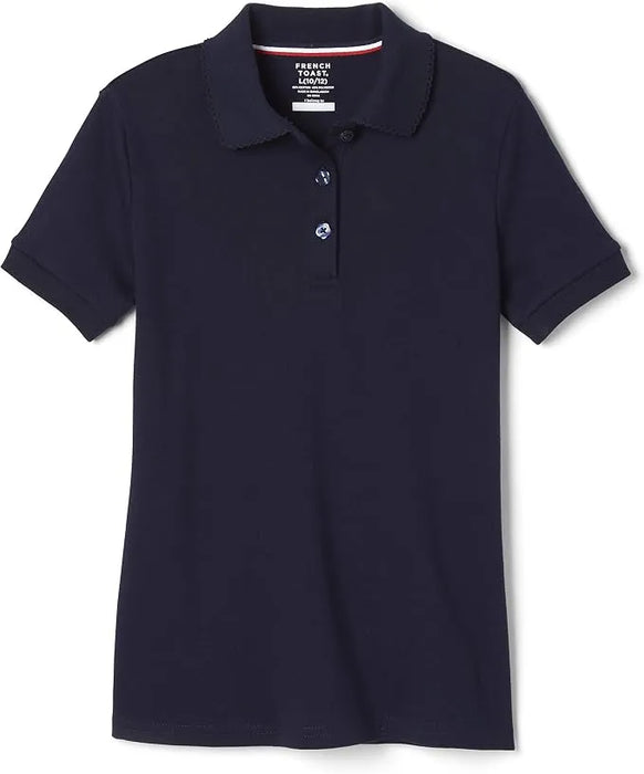 French Toast Uniforme scolaire pour filles Polo interlock à manches courtes avec col picot - SA9423 