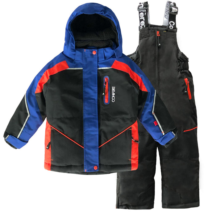 Conifere SINAI - Ensemble de combinaison de neige 2 pièces bleu marine/orange pour garçon