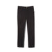Kids’ black uniform pants with belt loops and front button, displayed on white background