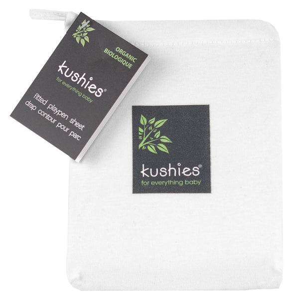 Kushies Flannel | Organic Jersey | Crib Sheet - White