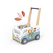 VAN multi-activity wooden baby walker with animal designs on a white background.