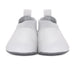 Stonz Yale Grey baby soft sole shoes displayed upright on a white background.