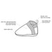 Stonz Wear Yale Ivory baby shoe diagram showing rib knit cuffs, side opening, vegan suede sole, and weather-resistant Sileather material.