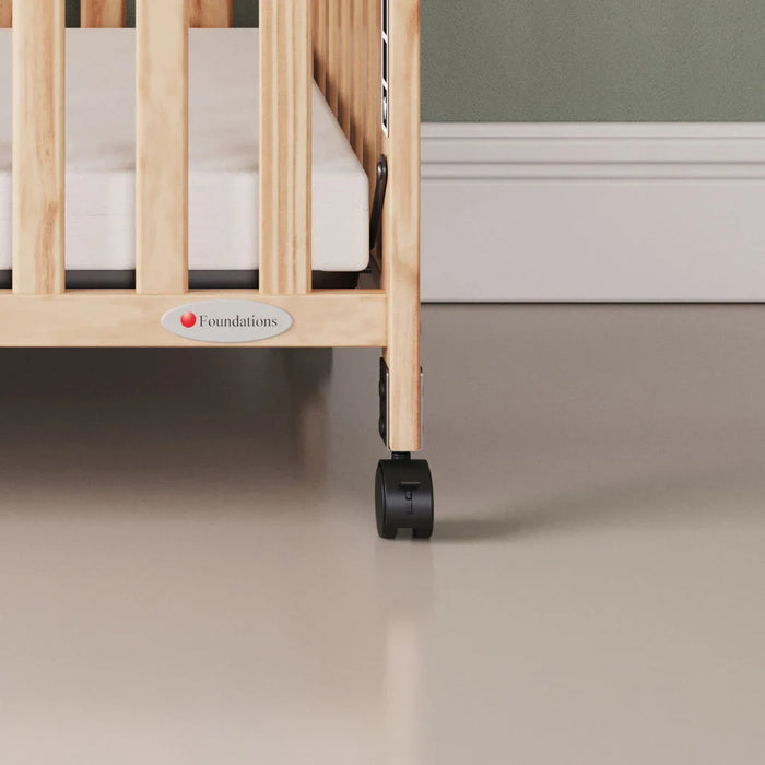 Foundations SafetyCraft® Fixed Side Compact Wood Crib – Infant Crib for Daycare