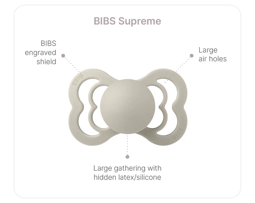 Sucettes Collection SUPREME de BIBS | SILICONE | Tétine plate - Lot de 2