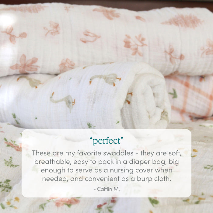Aden & Anais Essentials Cotton Muslin Swaddle Blanket 4 Pack
