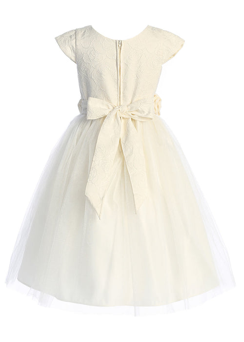 Robe Jacquard Rose Ivoire Sweet Kids® pour Fille | 2 à 12 Ans