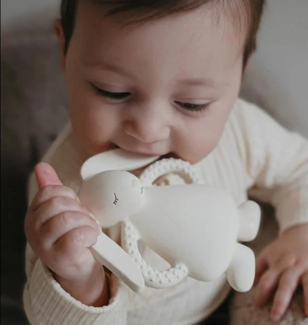 Moonie Bunny Natural Rubber Baby Teether Toy