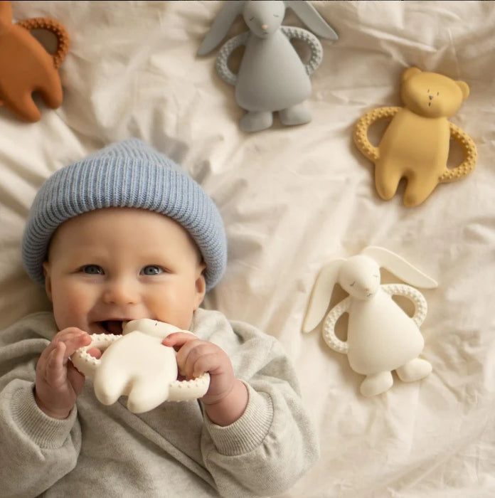 Moonie Bunny Natural Rubber Baby Teether Toy