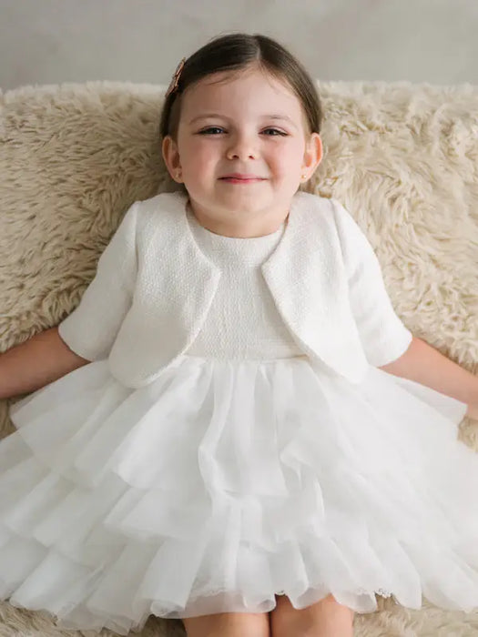 Teter Warm® Cedar Beige & Off-White Baby Dress and Jacket Set M10