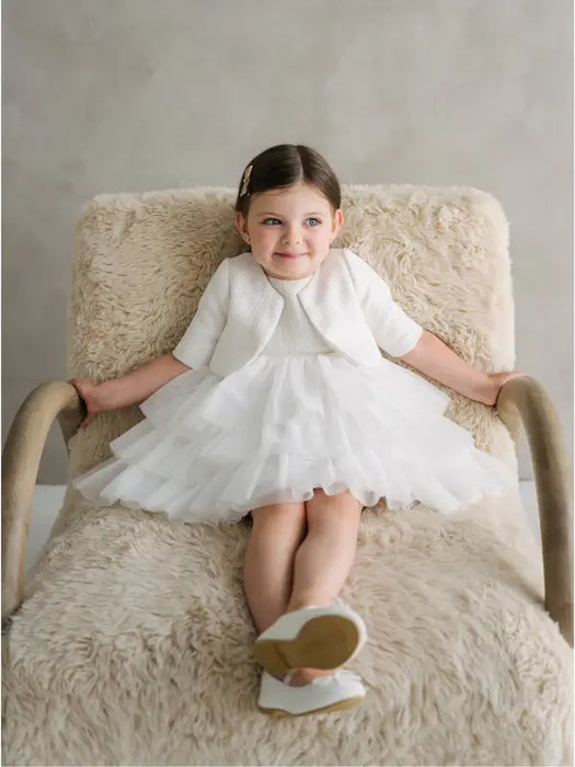 Teter Warm® Cedar Beige & Off-White Baby Dress and Jacket Set M10