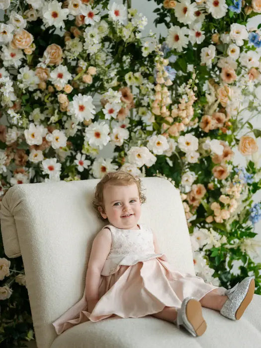 Teter Warm® Rowan Blush Rose Baby Party Dress with Lace Bodice CK14