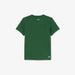 Green short sleeve kids T-shirt shown flat with white logo on the back and Ultra Dry label.