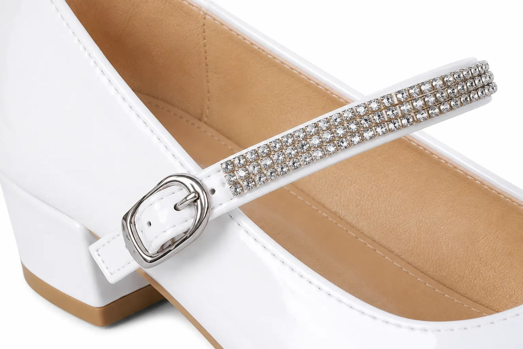Tip Top USA® Shoes Patent Leather Rhinestone Strap | 1 to 5