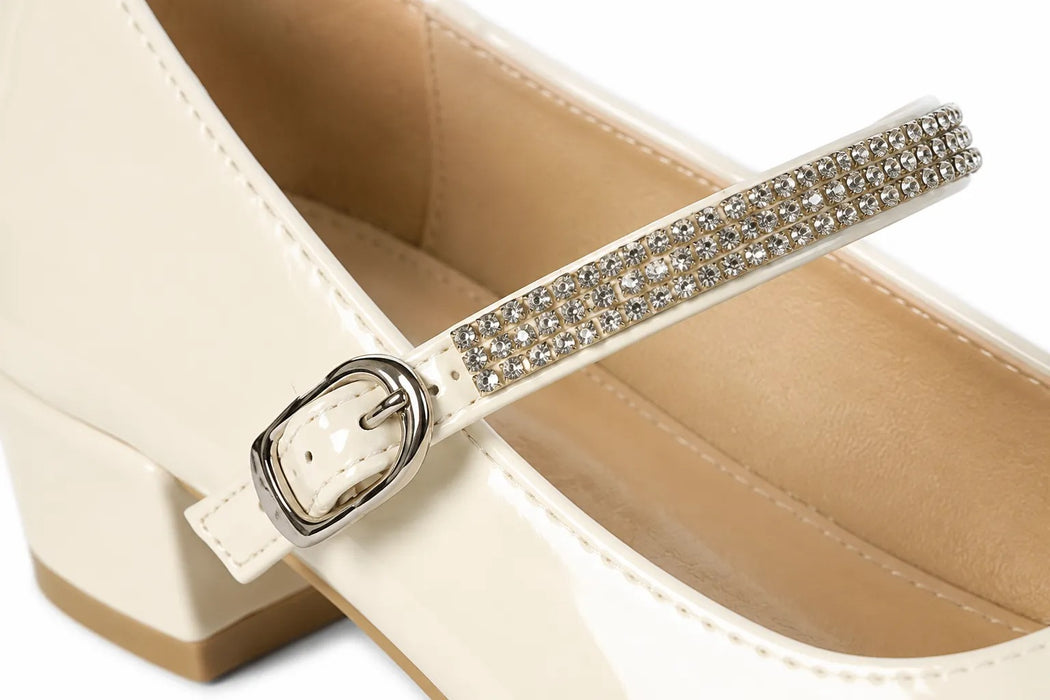 Tip Top USA® Shoes Patent Leather Rhinestone Strap | 1 to 5