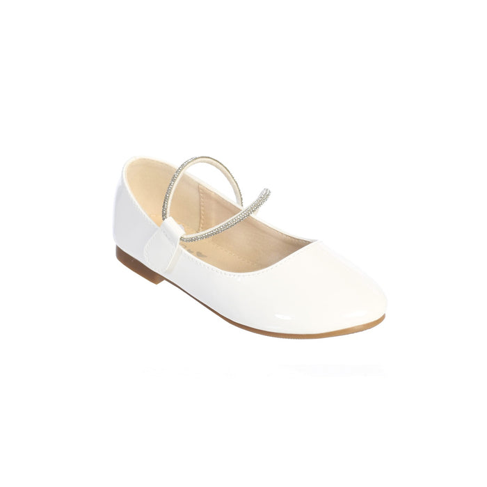 Tip Top USA® Chaussures Blanches Vernies à Bride Strass | 1 à 13