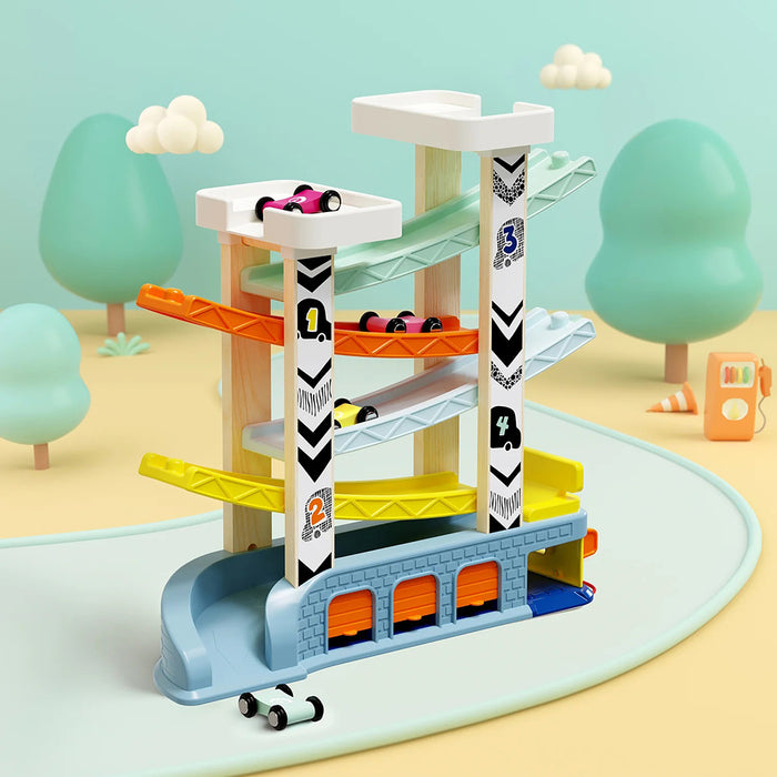 Car Racing Track with 4 Race Cars – 18M+