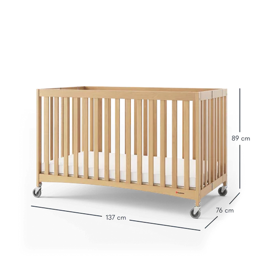 Bassinette pliable pleine grandeur Travel Sleeper® à roulettes surdimensionnées (matelas en mousse inclus)