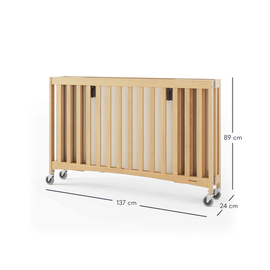 Bassinette pliable pleine grandeur Travel Sleeper® à roulettes surdimensionnées (matelas en mousse inclus)