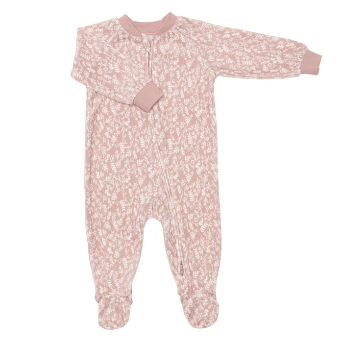 Pyjama 1 pièce à pieds pour bébés en velours de Perlimpinpin - 3-6m