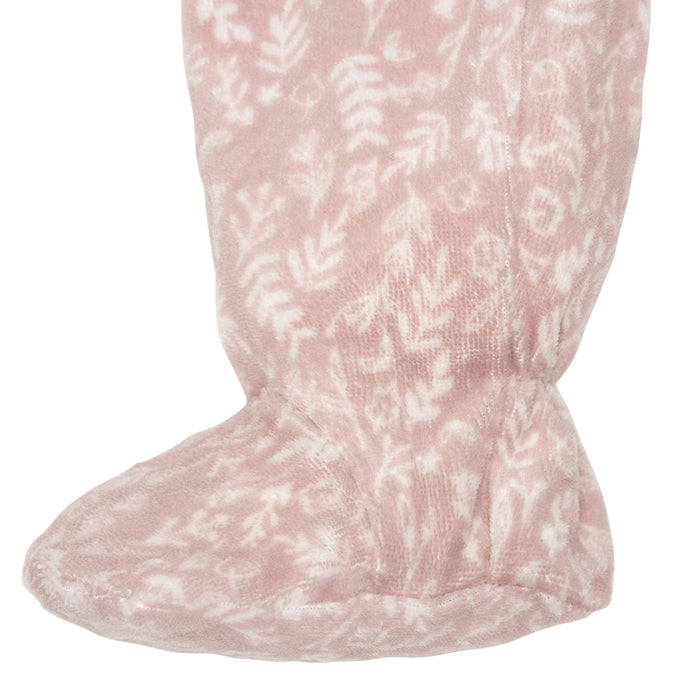 Pyjama 1 pièce à pieds pour bébés en velours de Perlimpinpin - 3-6m