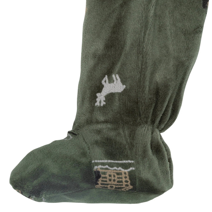 Pyjama 1 pièce à pieds pour bébés en velours de Perlimpinpin - 3-6m