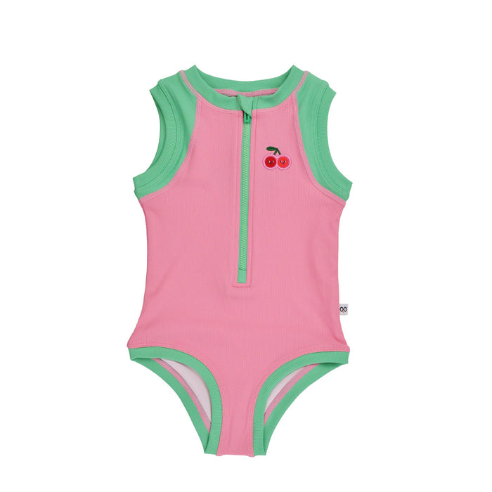 Zoocchini® Girls Short Sleeve 1pc Solid Swimsuit