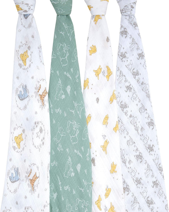 Lot de 4 couvertures d'emmaillotage en mousseline de coton Aden &amp; Anais Essentials
