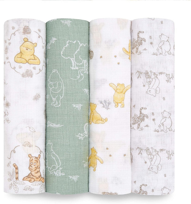 Lot de 4 couvertures d'emmaillotage en mousseline de coton Aden &amp; Anais Essentials