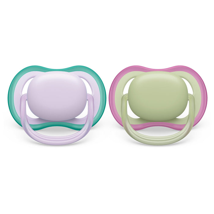 Sucettes Avent Ultra Air Vert/Lilas - Lot de 2