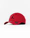 Air Jordan Curvebrim adjustable red hat with black Jumpman logo, displayed on white background.