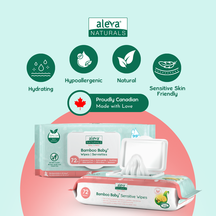 Aleva Bamboo Baby Sensitive Wipes 216 Count – image 3