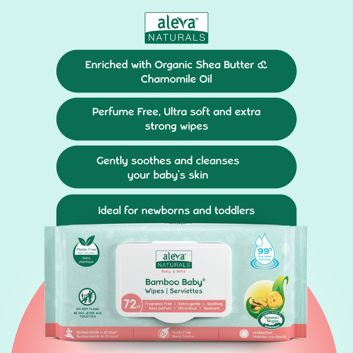 Aleva Bamboo Baby Sensitive Wipes 216 Count – image 4