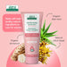 Aleva Naturals whole body deodorant tube with aloe vera, arrowroot, and witch hazel on a pink background.