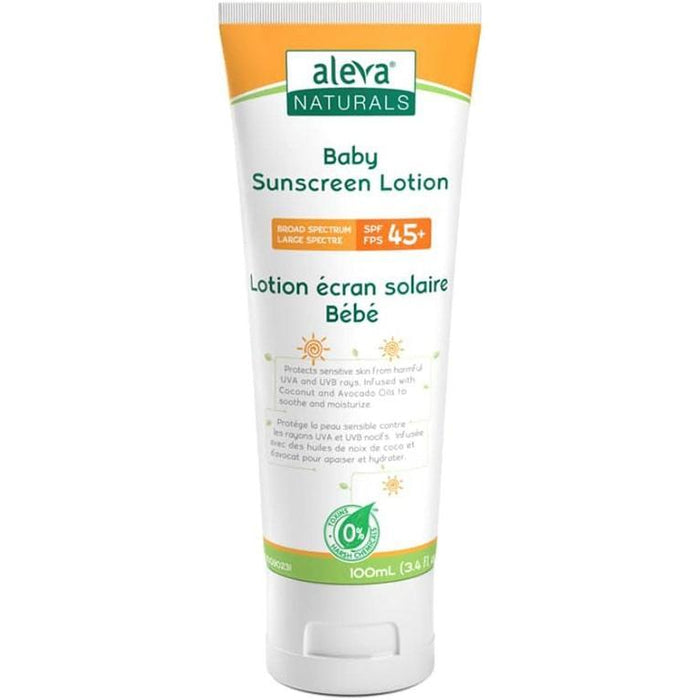 Aleva® - Aleva Naturals Organic Ingredients Baby & Toddler Sunscreen Lotion SPF 45+ Fragrance-Free 3.4 fl oz. /100 ml