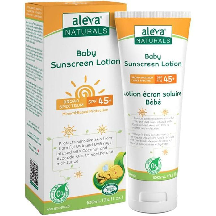 Aleva® - Aleva Naturals Organic Ingredients Baby & Toddler Sunscreen Lotion SPF 45+ Fragrance-Free 3.4 fl oz. /100 ml