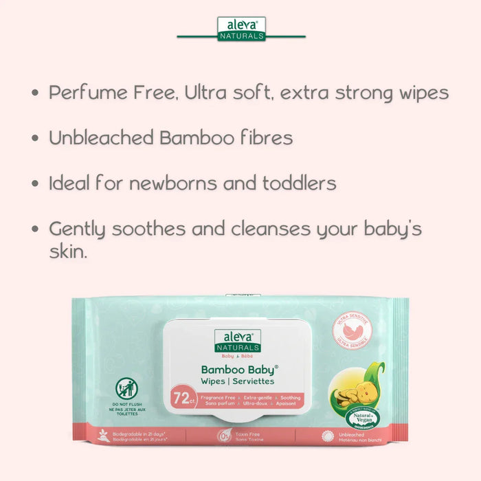 Aleva® - Aleva Naturals® Bamboo Baby® Sensitive Wipes – 72 Count