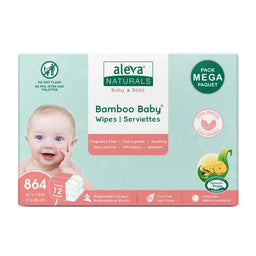Aleva® - Aleva Naturals® Bamboo Baby® Sensitive Wipes – Mega Pack (12 x 72 Count)